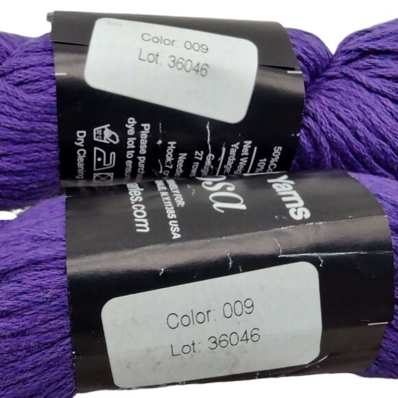 2 Skeins Mimosa by Tahki Yarns 50% Cotton, 40% Silk, 10% Cashmere Violet No.009 - Picture 6 of 7